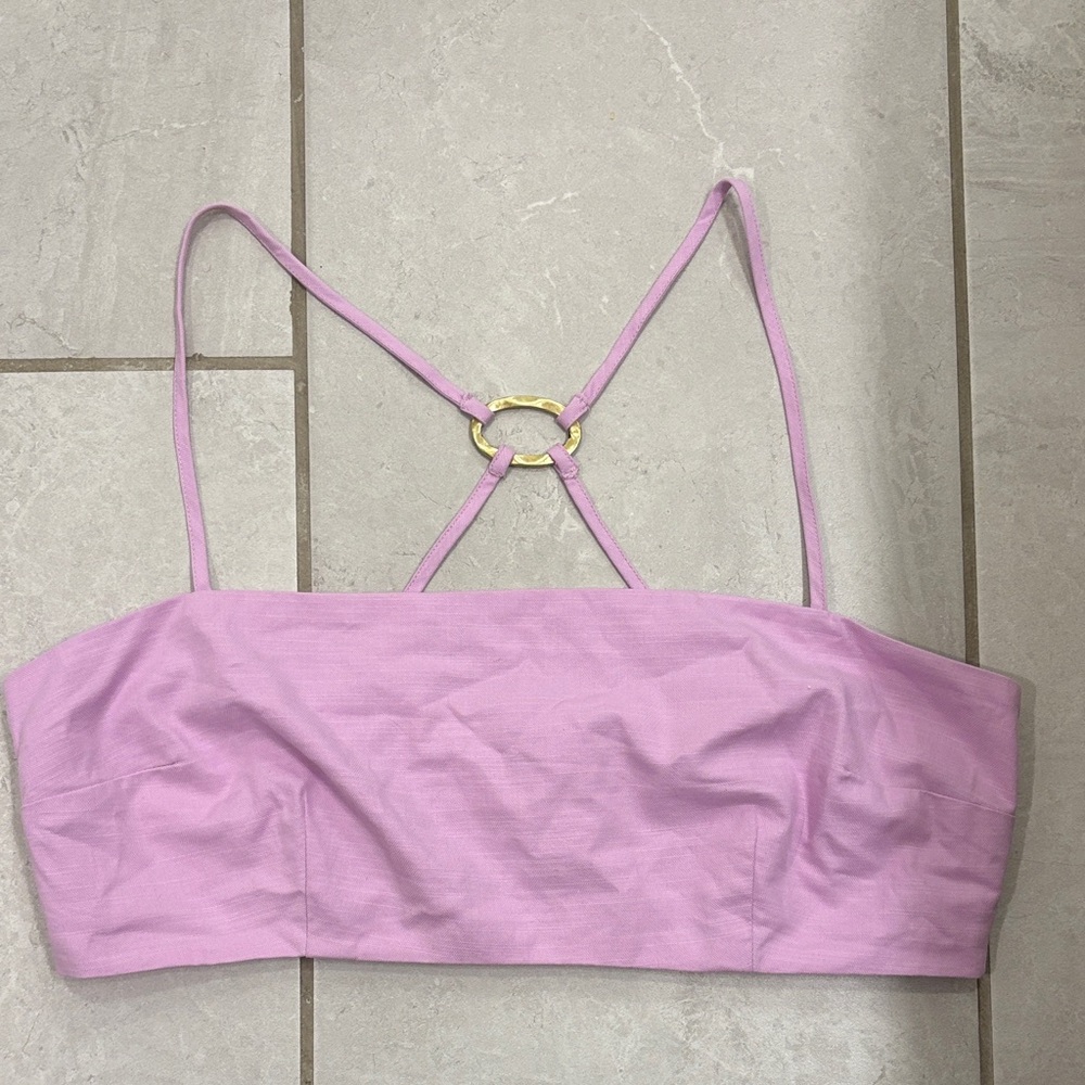 Lavender Crop Top with Gold Accent